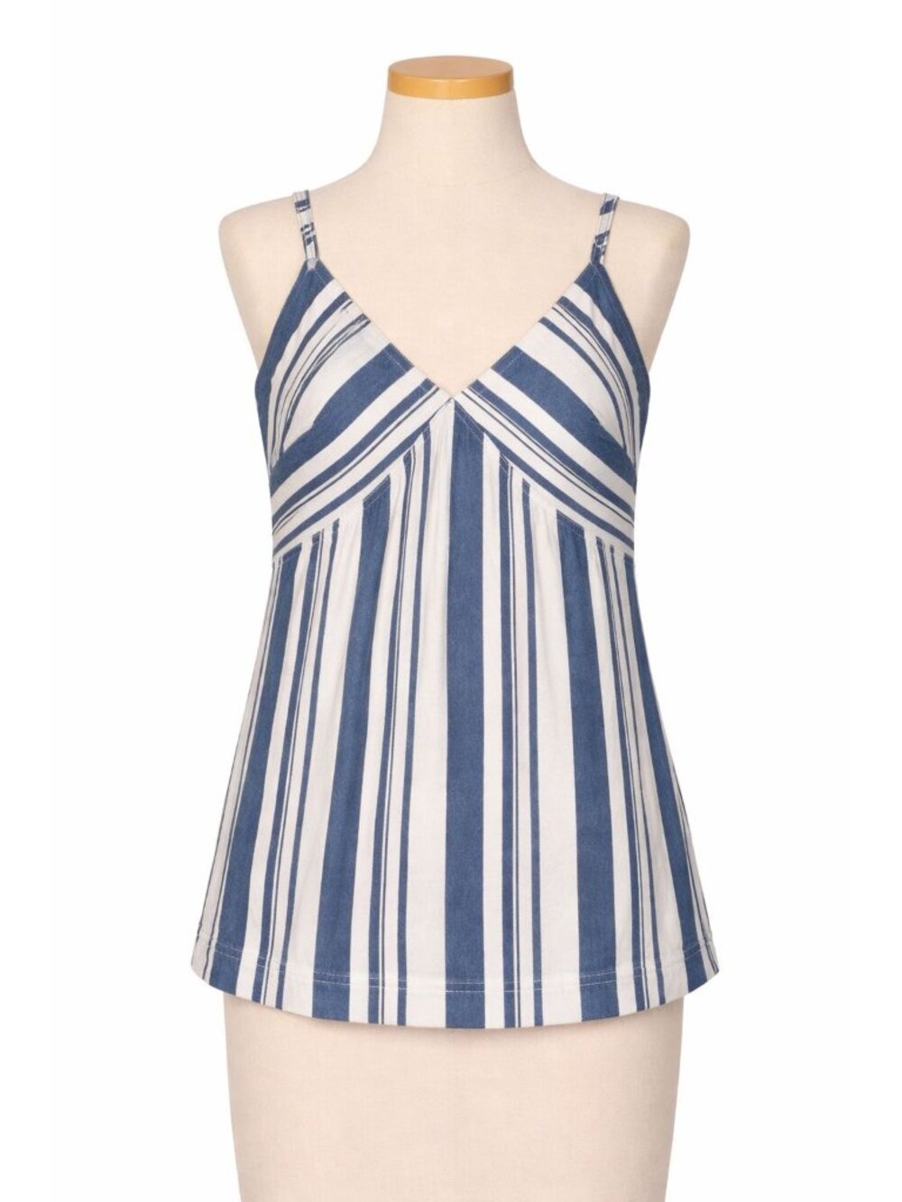 Universal Thread sz Medium Striped Denim Halter Tank Top Navy Sleeveless - Picture 3 of 6